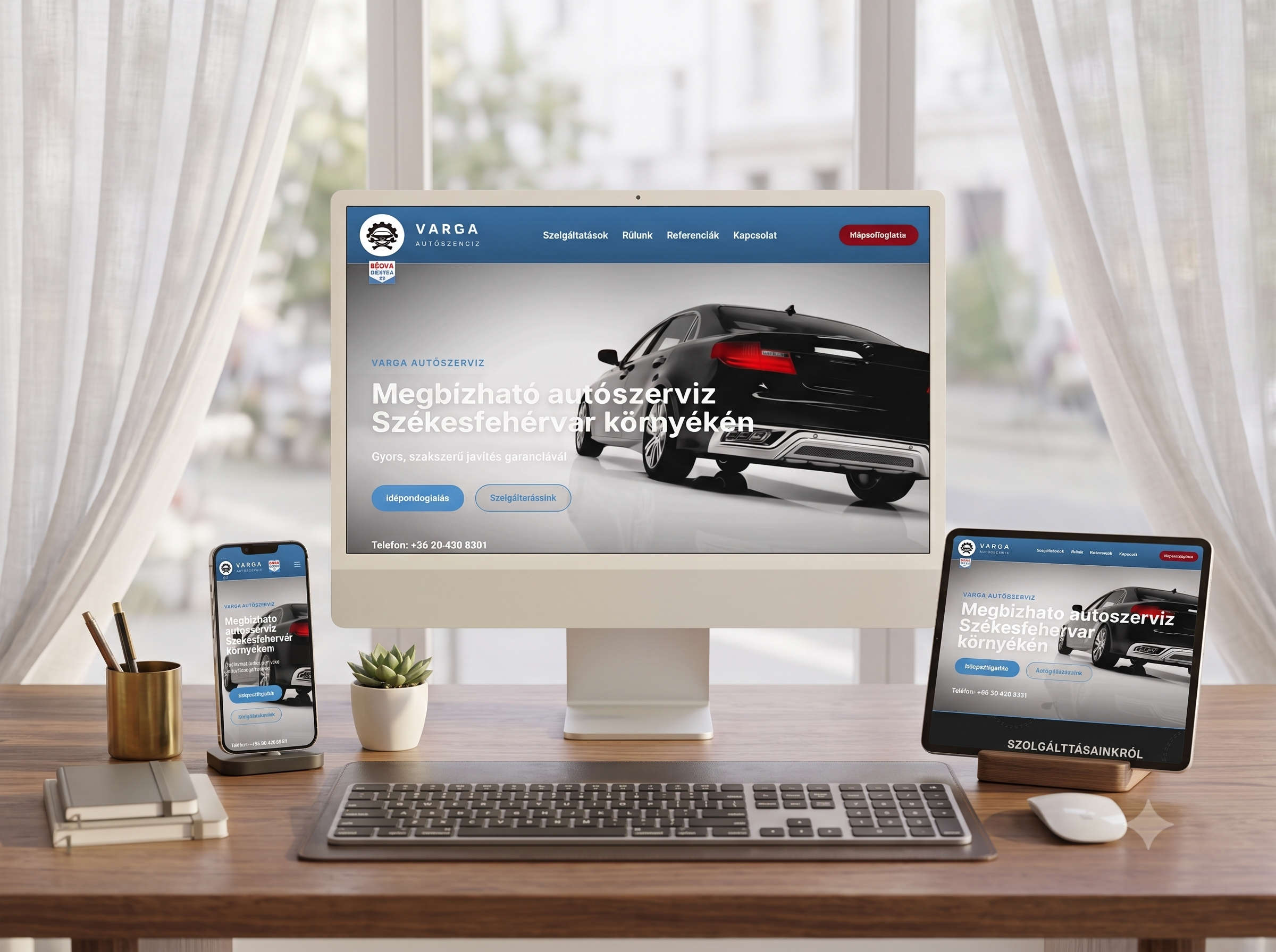 Varga Autó Bt. autószerviz és autómentő weboldal
