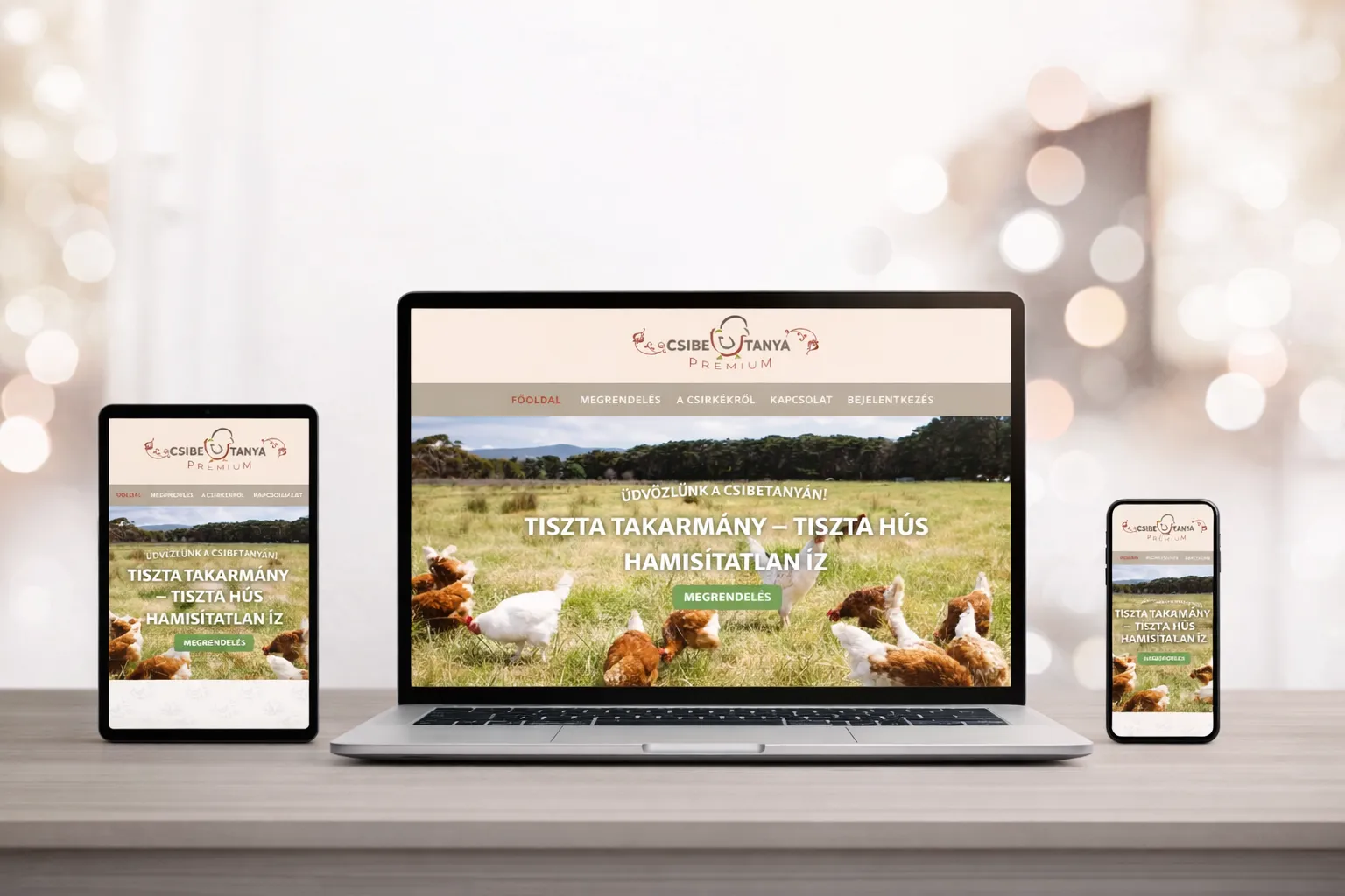 Családi gazdaság bemutató weboldal